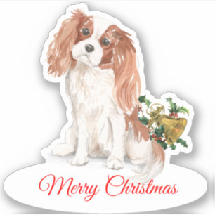 Merry Christmas K Charles Spaniel Custom-Cut Vinyl