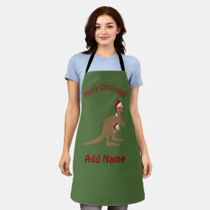 Merry Christmas Kangaroos Apron