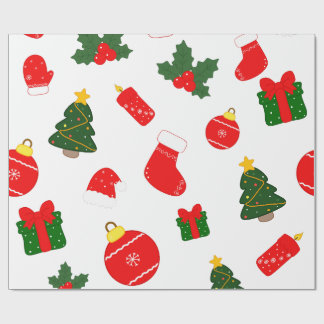 Merry Christmas Keepsake Pattern Wrapping Paper