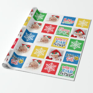Merry Christmas Kids & Baby Collage Wrapping Paper