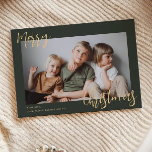 Merry Christmas Kids Photo Holiday Card