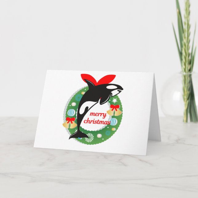 merry christmas killer whale holiday card (Front)