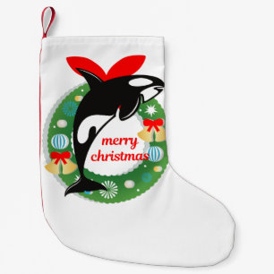 merry christmas killer whale stocking