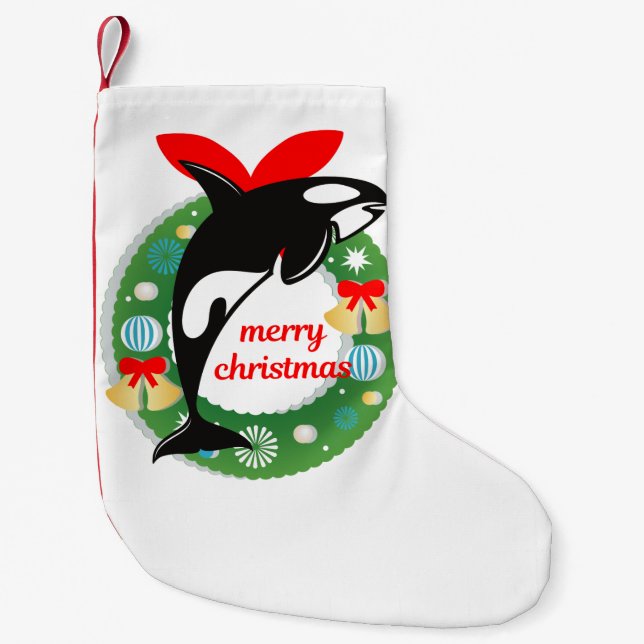 merry christmas killer whale stocking (Front)