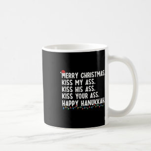 Merry Christmas Kiss My His Your Happy Hanukkah Coffee Mug