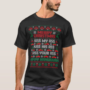 Merry Christmas Kiss My Hiss Your Happy Hanukkah T-Shirt