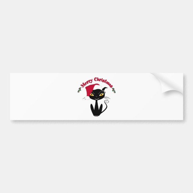 Merry Christmas Kitty Cat Bumper Sticker (Front)