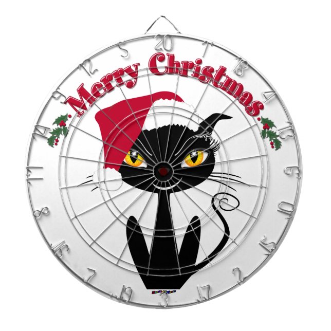 Merry Christmas Kitty Cat Dartboard (Front)