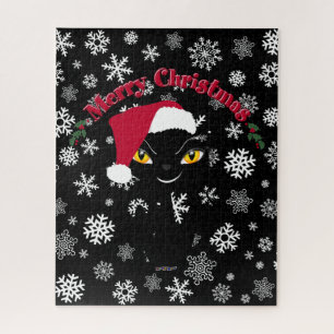 Merry Christmas Kitty Cat Jigsaw Puzzle