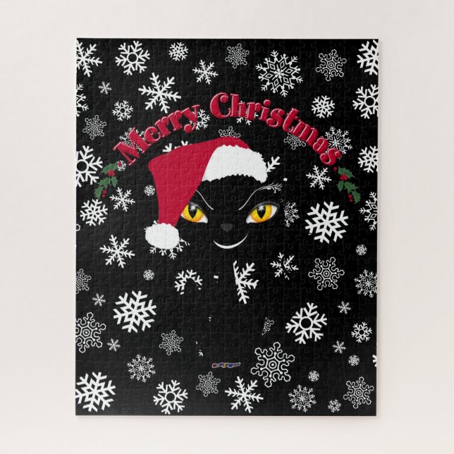 Merry Christmas Kitty Cat Jigsaw Puzzle (Vertical)