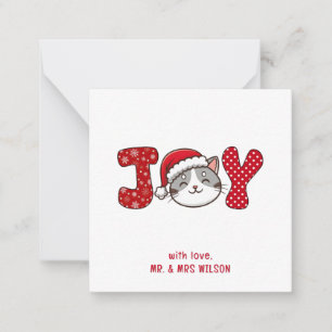 Merry Christmas Kitty Cat " JOY "  Card