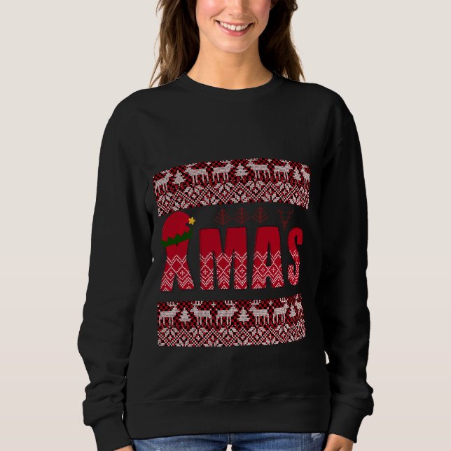 Merry Christmas knit Trendy Elegant Sweatshirt (Front)