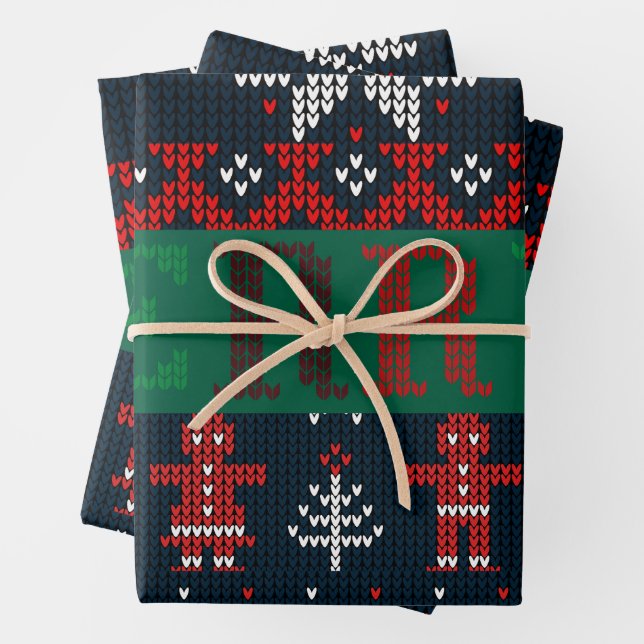 Merry Christmas knit   Wrapping Paper Sheet (In situ)