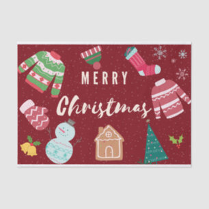 Merry Christmas Knitted Sweaters, Snowman, Tree  Tissue Paper