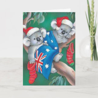 Merry Christmas koala bears Holiday Card