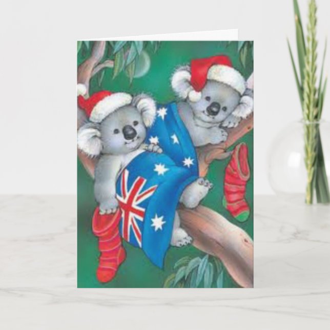 Merry Christmas koala bears Holiday Card (Front)