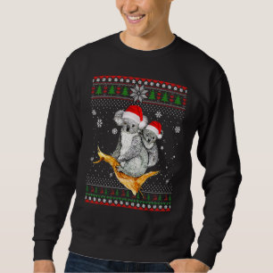 Merry Christmas Koala Hat Santa In Snow Ugly Sweat Sweatshirt
