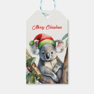 Merry Christmas Koala sitting in Gumtree Gift Tags