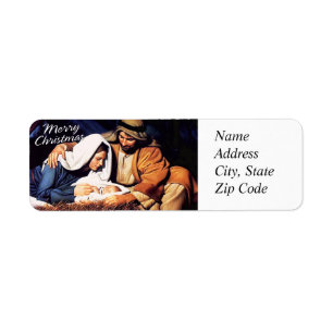 Merry Christmas Label Return Address Label
