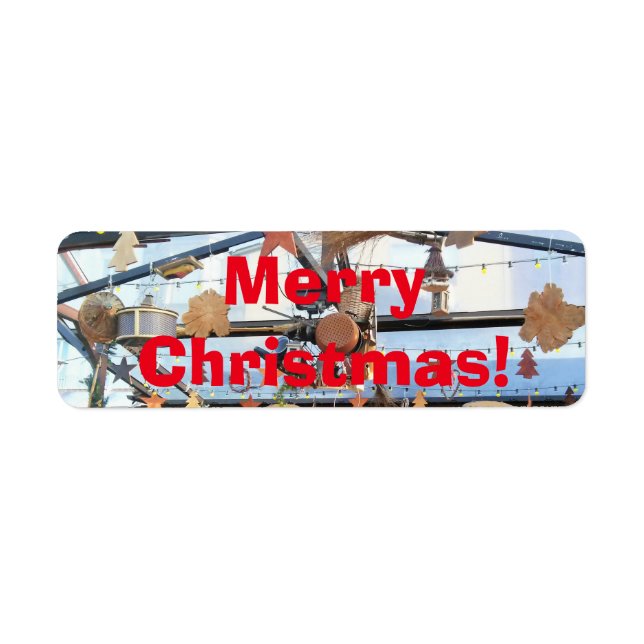 Merry Christmas Label Return Address Label (Front)