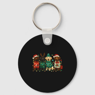 Merry Christmas Labrador Dog Retro Xmas Puppy Men  Key Ring