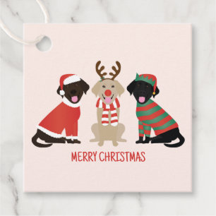 Merry Christmas Labrador Retriever Dogs Favour Tags