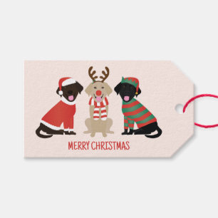 Merry Christmas Labrador Retriever Dogs Gift Tags