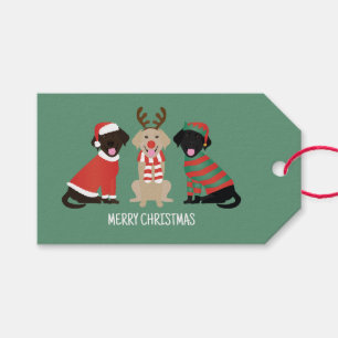 Merry Christmas Labrador Retriever Dogs Gift Tags