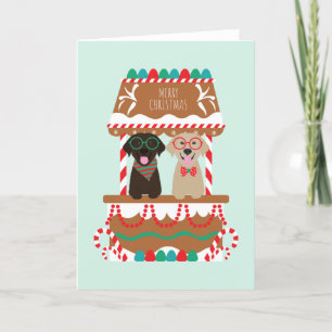 Merry Christmas Labrador Retriever Dogs Holiday Card