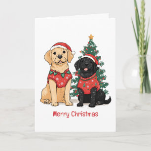 Merry Christmas Labrador Retriever Dogs Holiday Card
