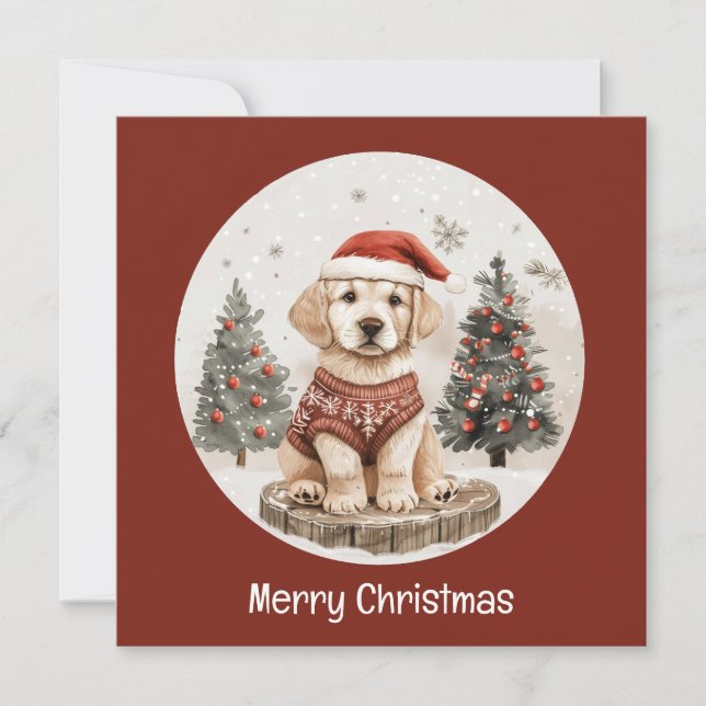 Merry Christmas Labrador Retriever Puppy (Front)