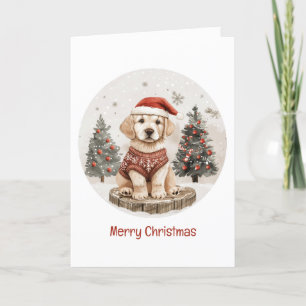 Merry Christmas Labrador Retriever Puppy Holiday Card