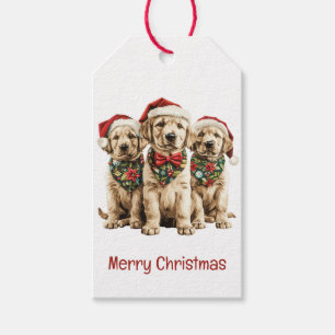 Merry Christmas Labrador Retriever Santa Puppy Dog Gift Tags