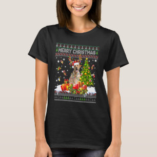 Merry Christmas Labrador Santa Xmas Tree Lights Ug T-Shirt