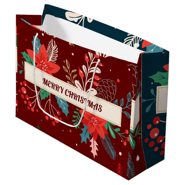 　Merry Christmas Large Gift Bag (Front Angled)