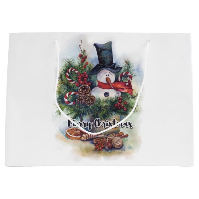 Merry Christmas  Large Gift Bag (Front)