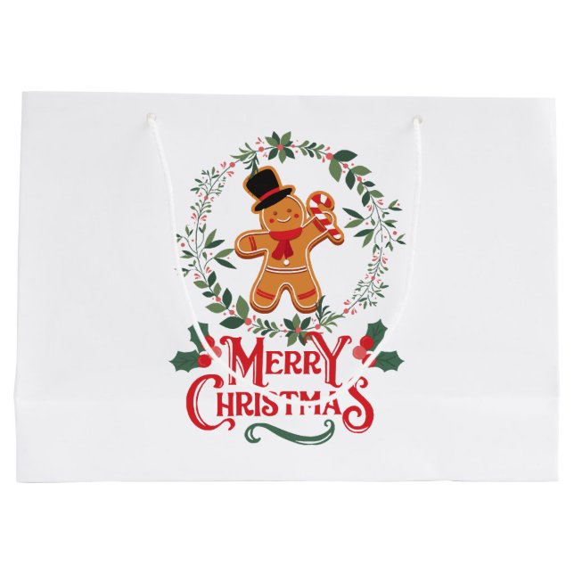 Merry Christmas Large Gift Bag (Back)