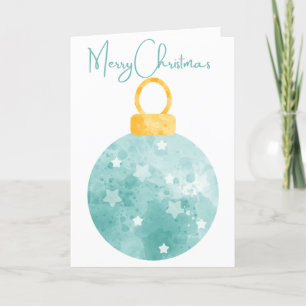 Merry Christmas large Pretty Bauble Holiday Card