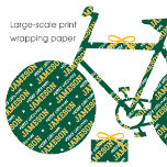 Merry Christmas Large Scale Custom Green Gold Wrapping Paper<br><div class="desc">Elevate your gift-giving this Christmas with a personalised name wrapping paper. This large-scale pattern showcases the recipient's name in stylish typography, with classic block-style lettering and star motifs. The 'Merry Christmas' phrase can also be customised or changed to suit other celebrations. A retro vintage style that's suitable for all ages,...</div>