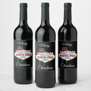 Merry Christmas Las Vegas Wine Label