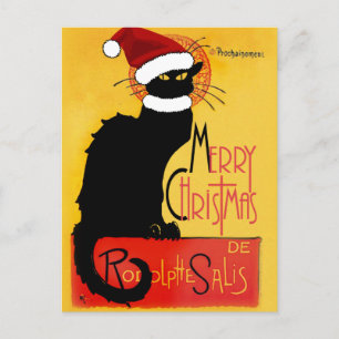 Merry Christmas - Le Chat Noir Holiday Postcard