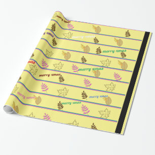 Merry Christmas Leaf Wrapping Paper