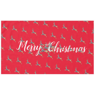 Merry Christmas Leaping Deer  Tablecloth
