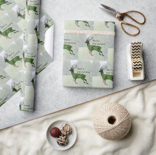 Merry Christmas Leaping Deer Wrapping Paper