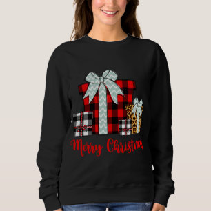 Merry Christmas Leopard Buffalo Plaid Christmas Pr Sweatshirt