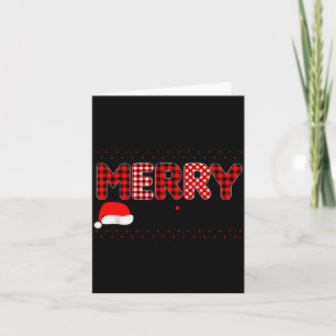 Merry Christmas Leopard Buffalo Red Plaid Santa Ha Card