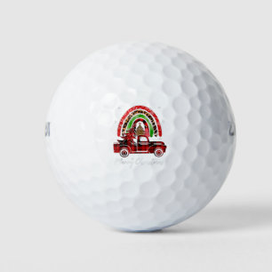 Merry Christmas Leopard Buffalo Truck Tree Red Pla Golf Balls