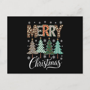 Merry Christmas Leopard Xmas Holiday Family Postcard