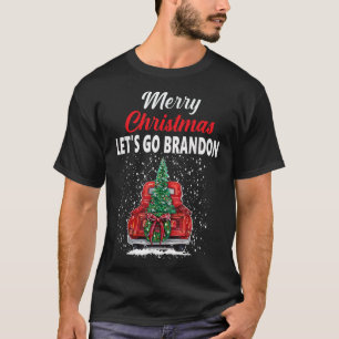 Merry Christmas Let's Go Brandon Red Truck Christm T-Shirt