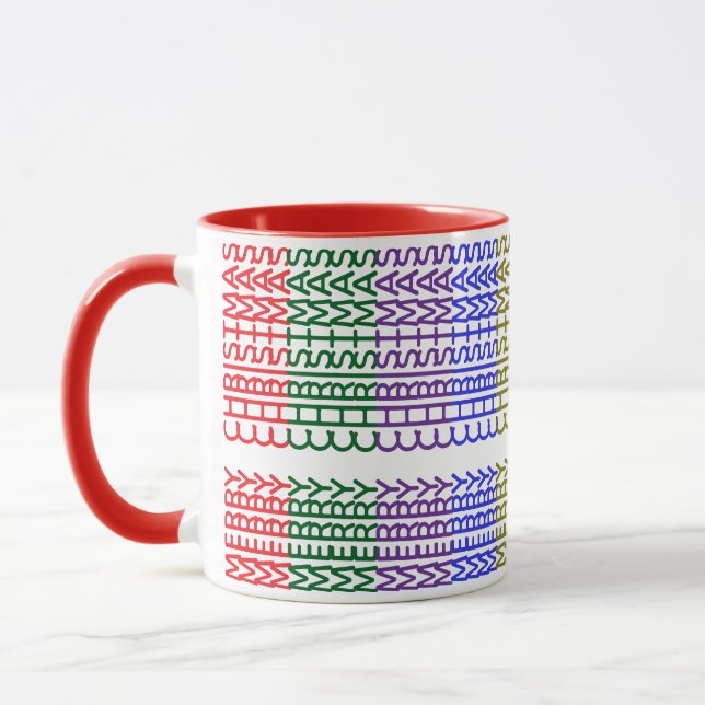 MERRY CHRISTMAS LETTERING  MUG (Left)